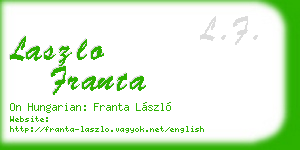 laszlo franta business card